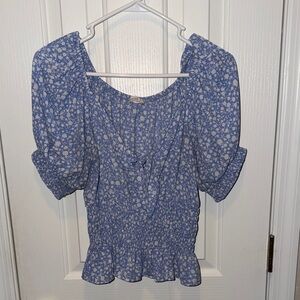 Sienna Sky Blue Floral Blouse